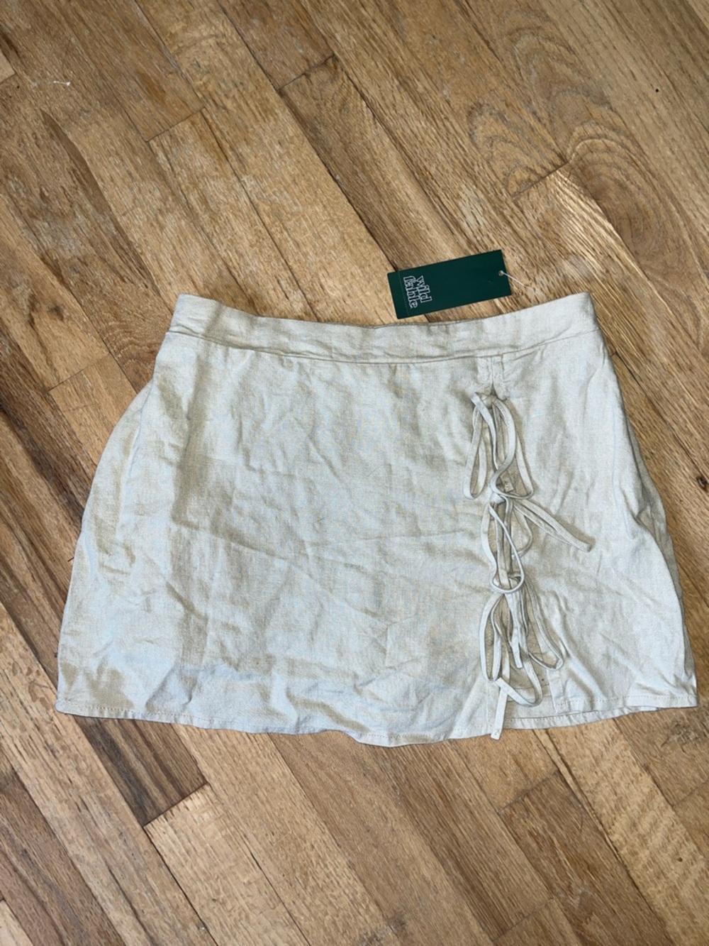 wild fable Khaki Mini Skirt/Skort with Front Side Lace-Up